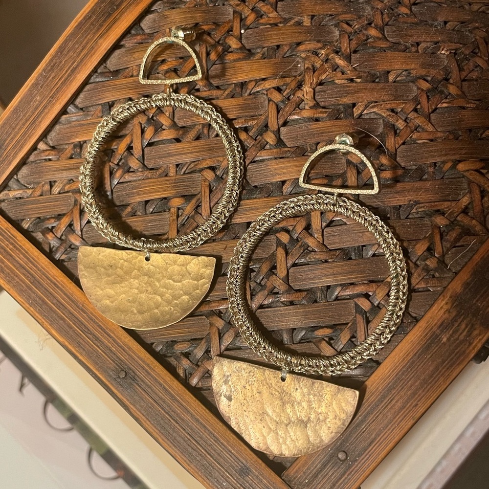 Anthropologie Antique Gold Earrings - Picture 2 of 3